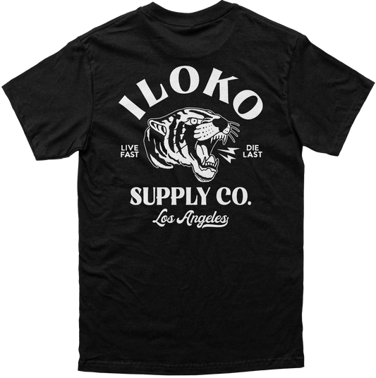 Iloko Supply Co. Tiger Tee — "Live Fast Die Last" Graphic T-Shirt