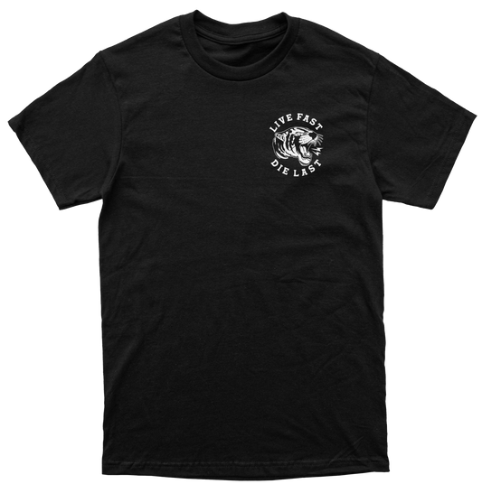 Iloko Supply Co. Tiger Tee — "Live Fast Die Last" Graphic T-Shirt
