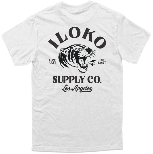 Iloko Supply Co. Tiger Tee — "Live Fast Die Last" Graphic T-Shirt
